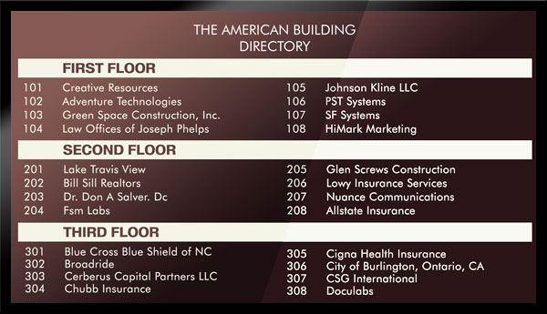 address directory template