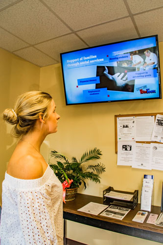 digital signage at social services agency